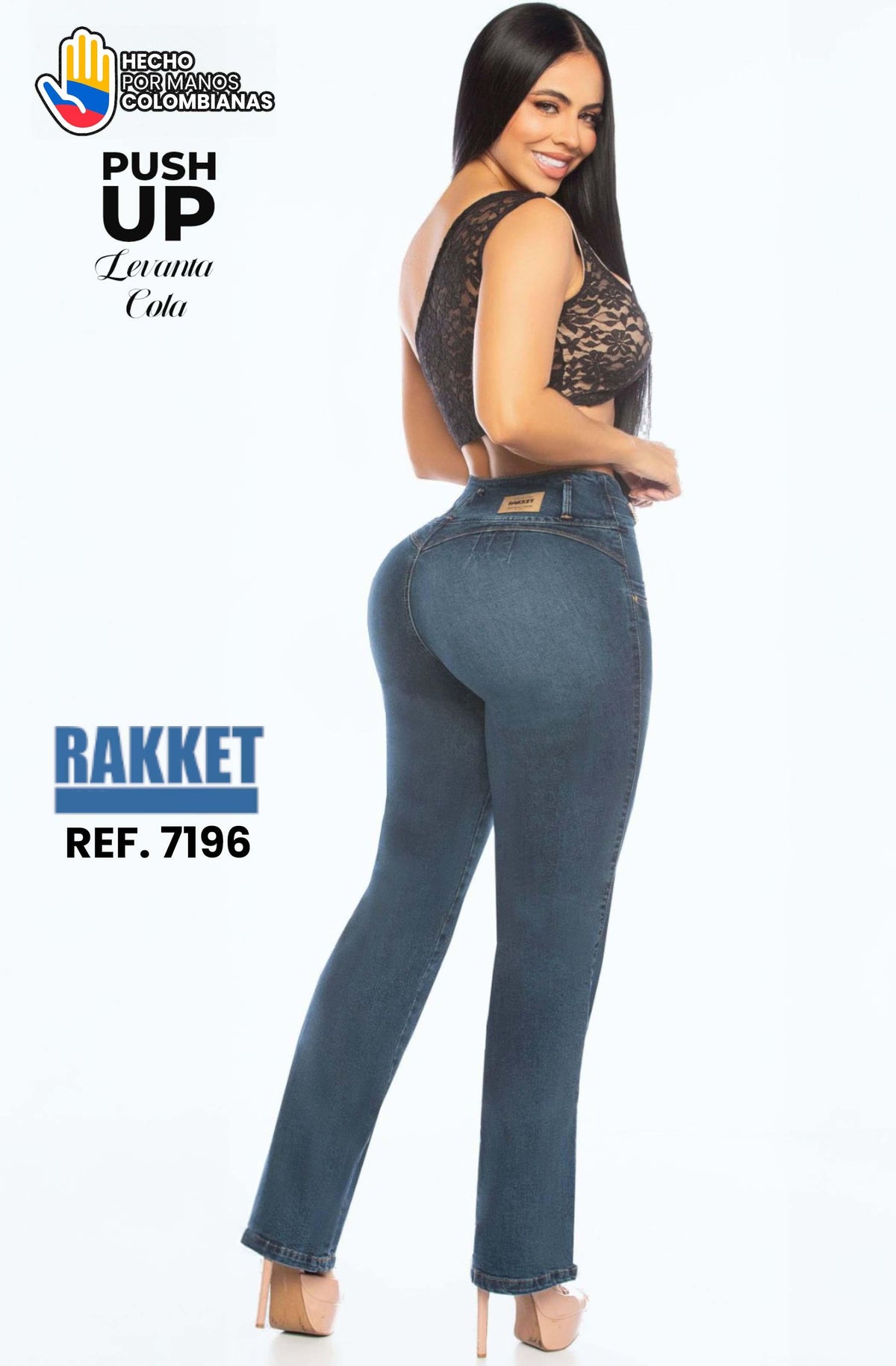 Ref. 006 -7196 Jean sin Bolsillos Colombiano Push Up - Ropa Colombiana