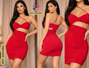 Ref. 003 -D25426G Vestido de fiesta corto - Ropa Colombiana