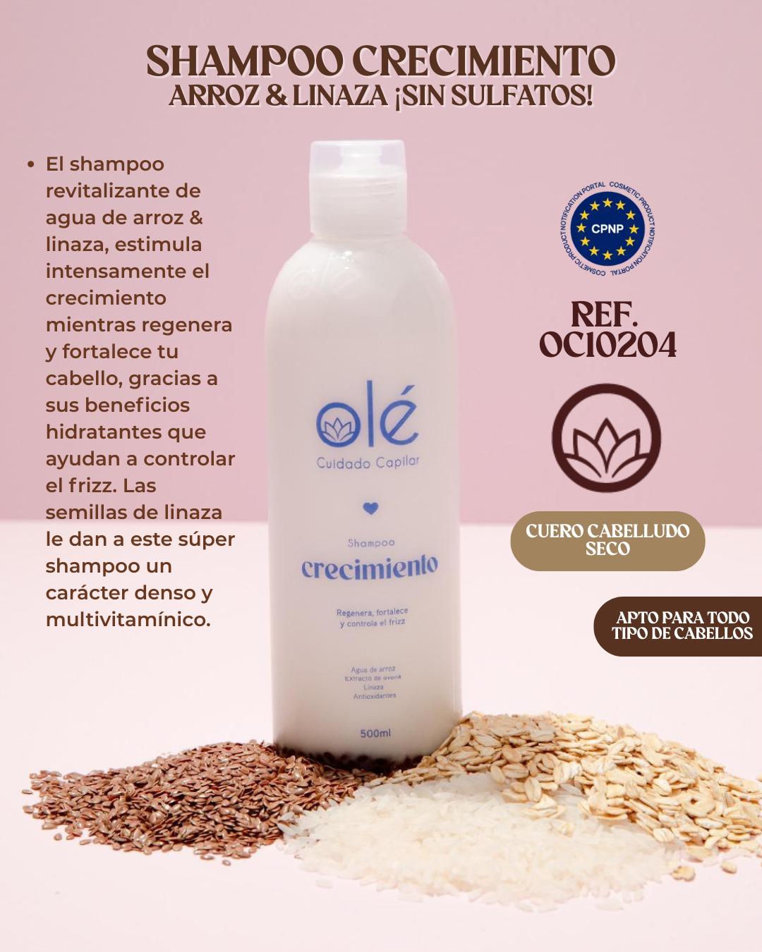 Ref. 088 -OC10204 Shampoo crecimiento arroz y linaza - Ropa Colombiana