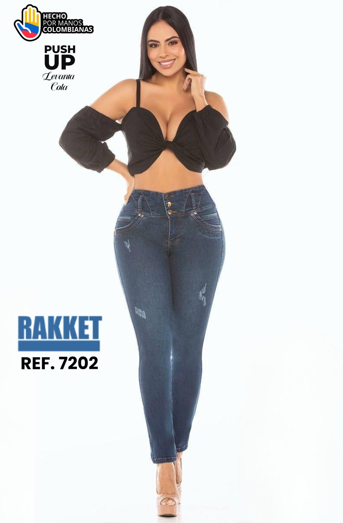 Ref. 006 -7202 Jean Push Up sin Bolsillos - Ropa Colombiana