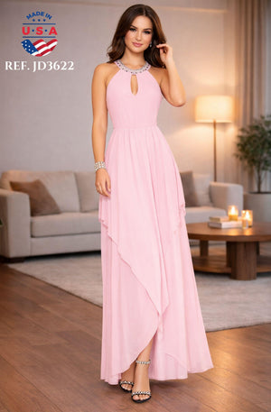 Ref. 003 -JD3622 VESTIDO LARGO AMERICANO - Ropa Colombiana