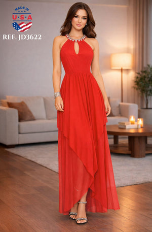 Ref. 003 -JD3622 VESTIDO LARGO AMERICANO - Ropa Colombiana