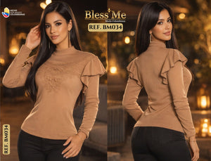 Ref. 058 -BM034 Blusa boutique con mangas estilo moderno - Ropa Colombiana