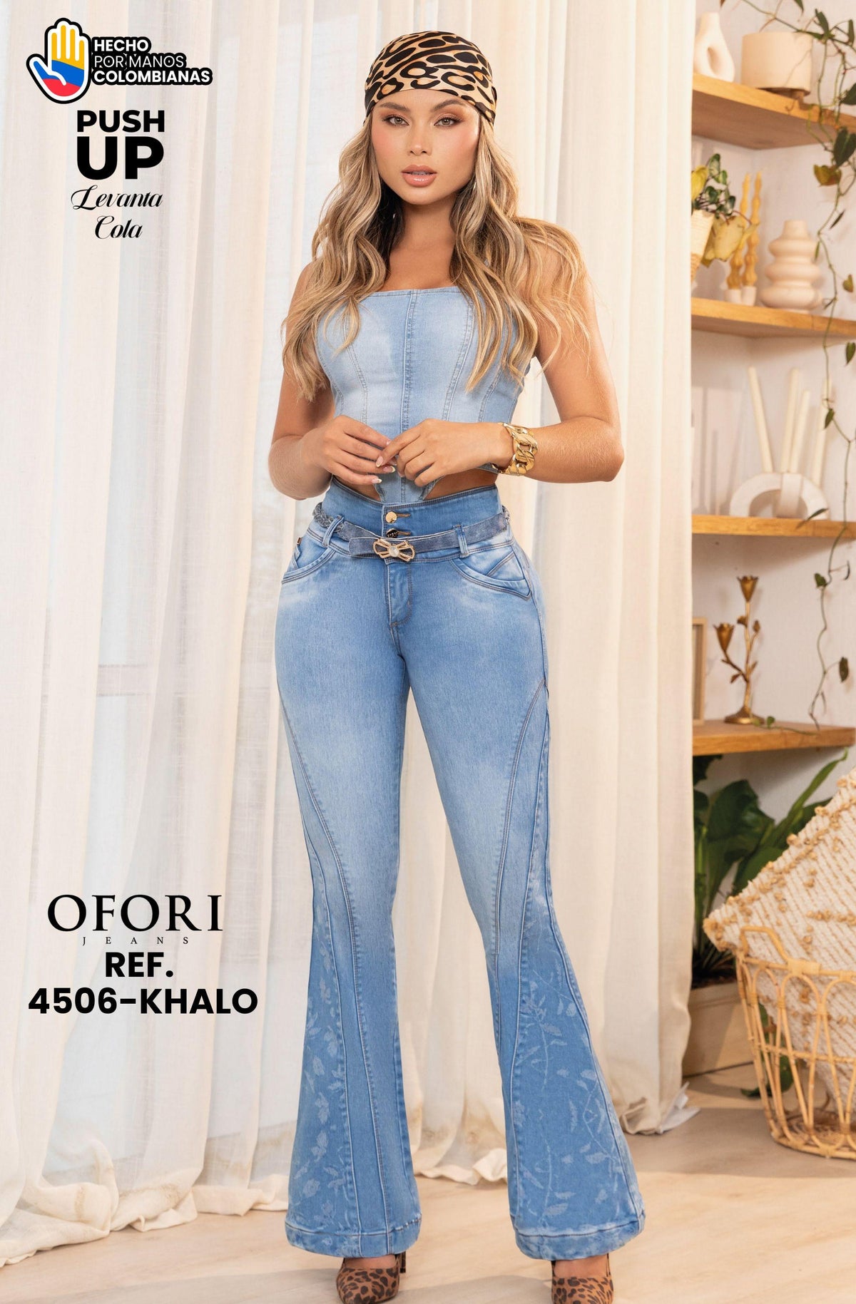 8521447 -4506-KHALO Jean sin Bolsillos Push Up
