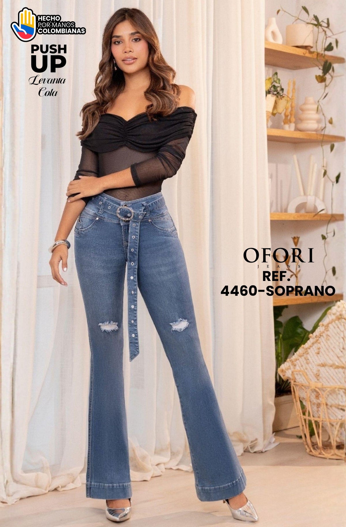 8521447 -4460-SOPRANO Jean con Bolsillos Push Up