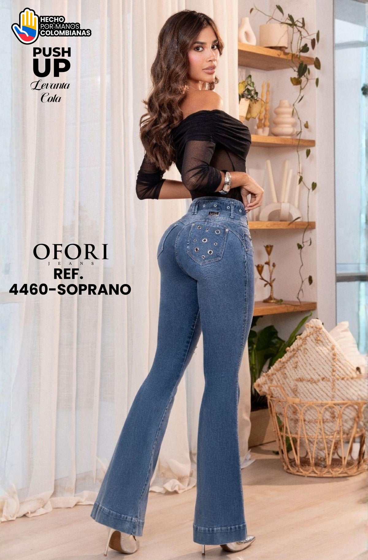 8521447 -4460-SOPRANO Jean con Bolsillos Push Up
