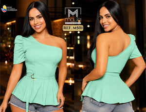 Ref. 071 -M501 Blusa Hombro descubierto estilo Colombiano - Ropa Colombiana