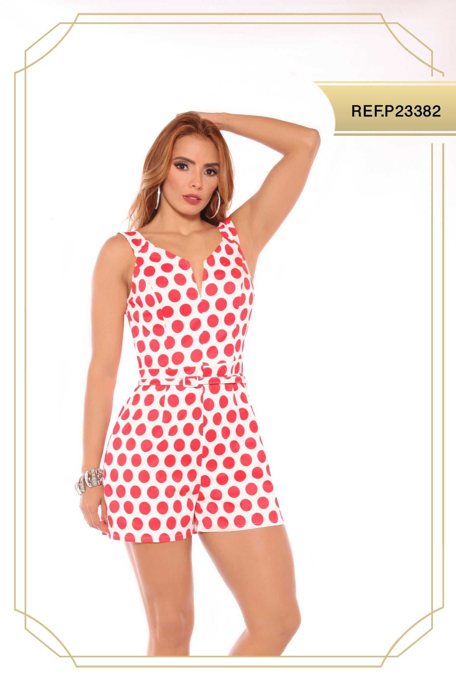 Ref. 003 -P23382 Enterizo Short Americano De Fiesta