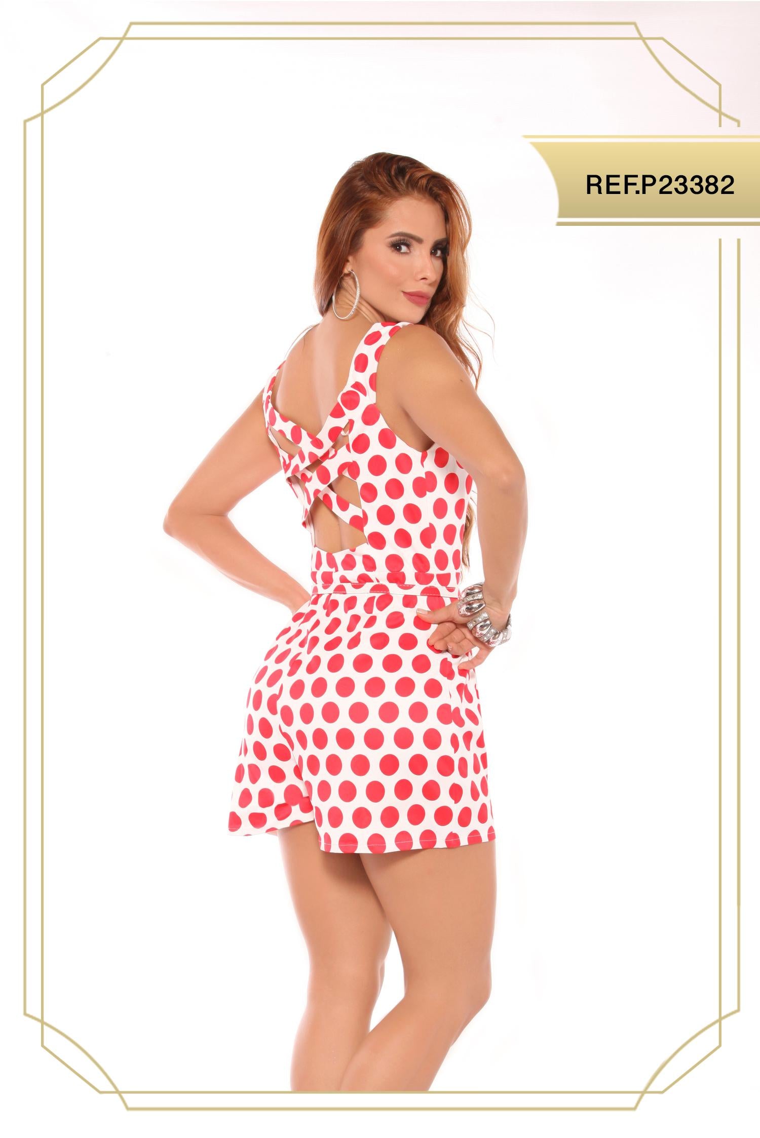 Ref. 003 -P23382 Enterizo Short Americano De Fiesta