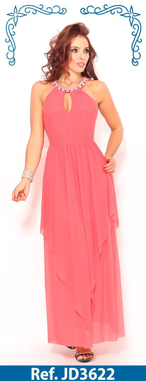Ref. 003 -JD3622 VESTIDO LARGO AMERICANO - Ropa Colombiana