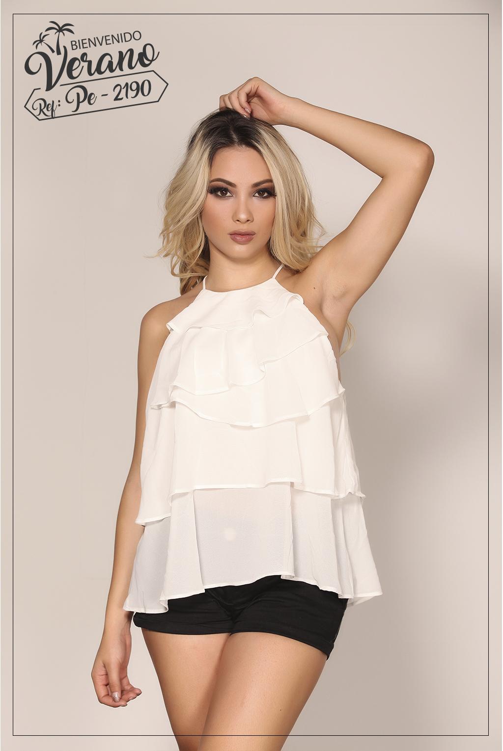 Ref. 003 -PE2190 BLUSA MANGA CORTA - Ropa Colombiana