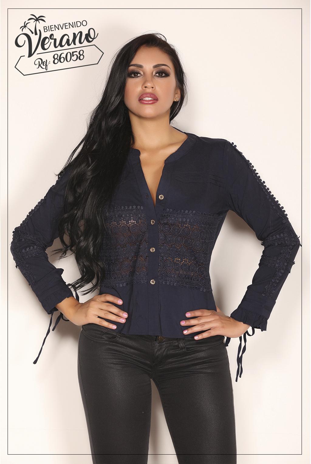 Ref. 003 -MM86058 BLUSA MANGA LARGA - Ropa Colombiana