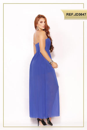 Ref. 003 -JD3647 VESTIDO LARGO AMERICANO - Ropa Colombiana