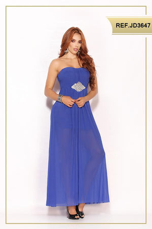 Ref. 003 -JD3647 VESTIDO LARGO AMERICANO - Ropa Colombiana