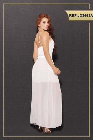 Ref. 003 -JD3663A VESTIDO LARGO AMERICANO - Ropa Colombiana