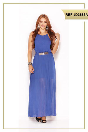 Ref. 003 -JD3663A VESTIDO LARGO AMERICANO - Ropa Colombiana