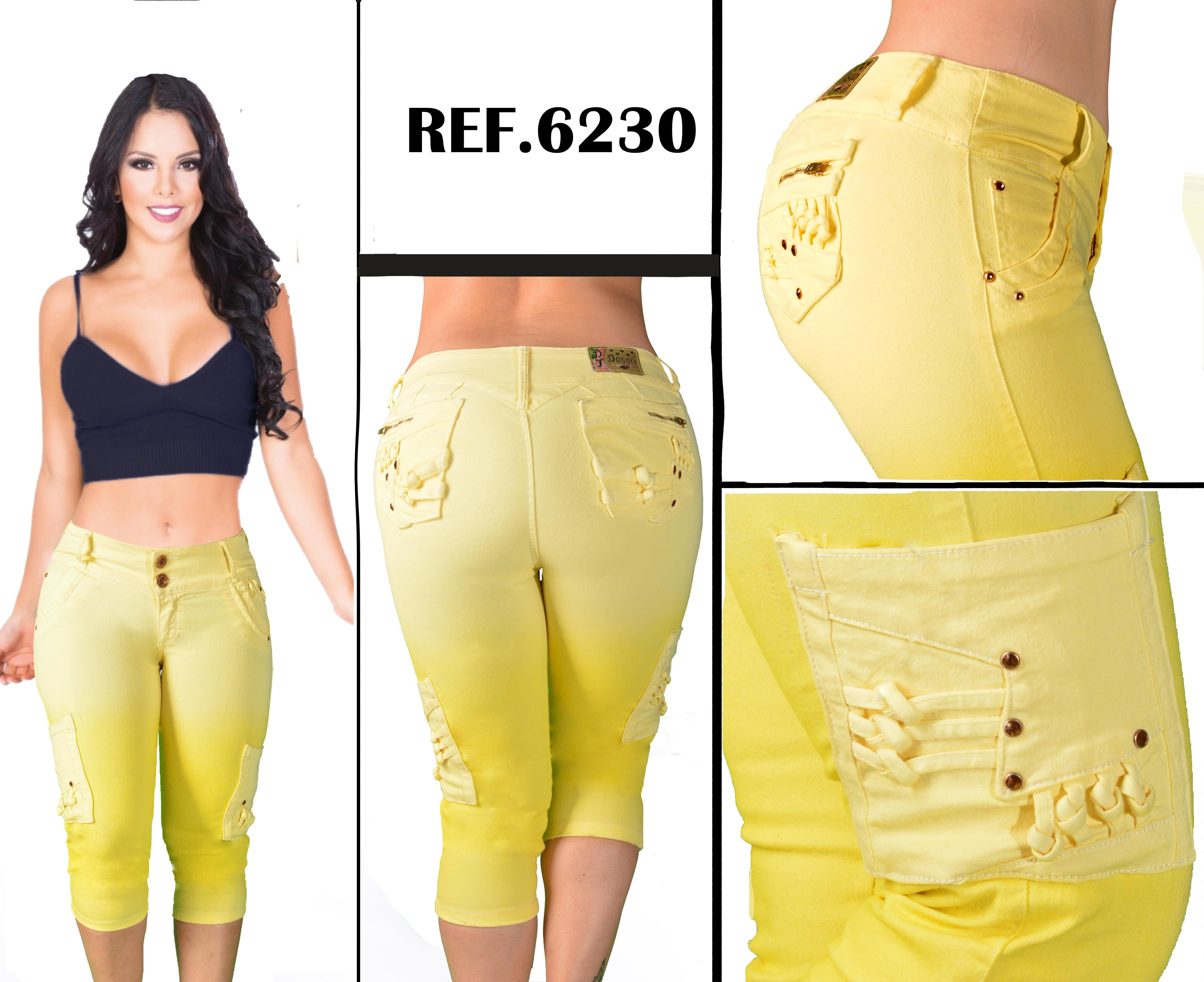 Ref. 006 -906230 Jeans Capri Levantacola Colombiano Deseo - Ropa Colombiana