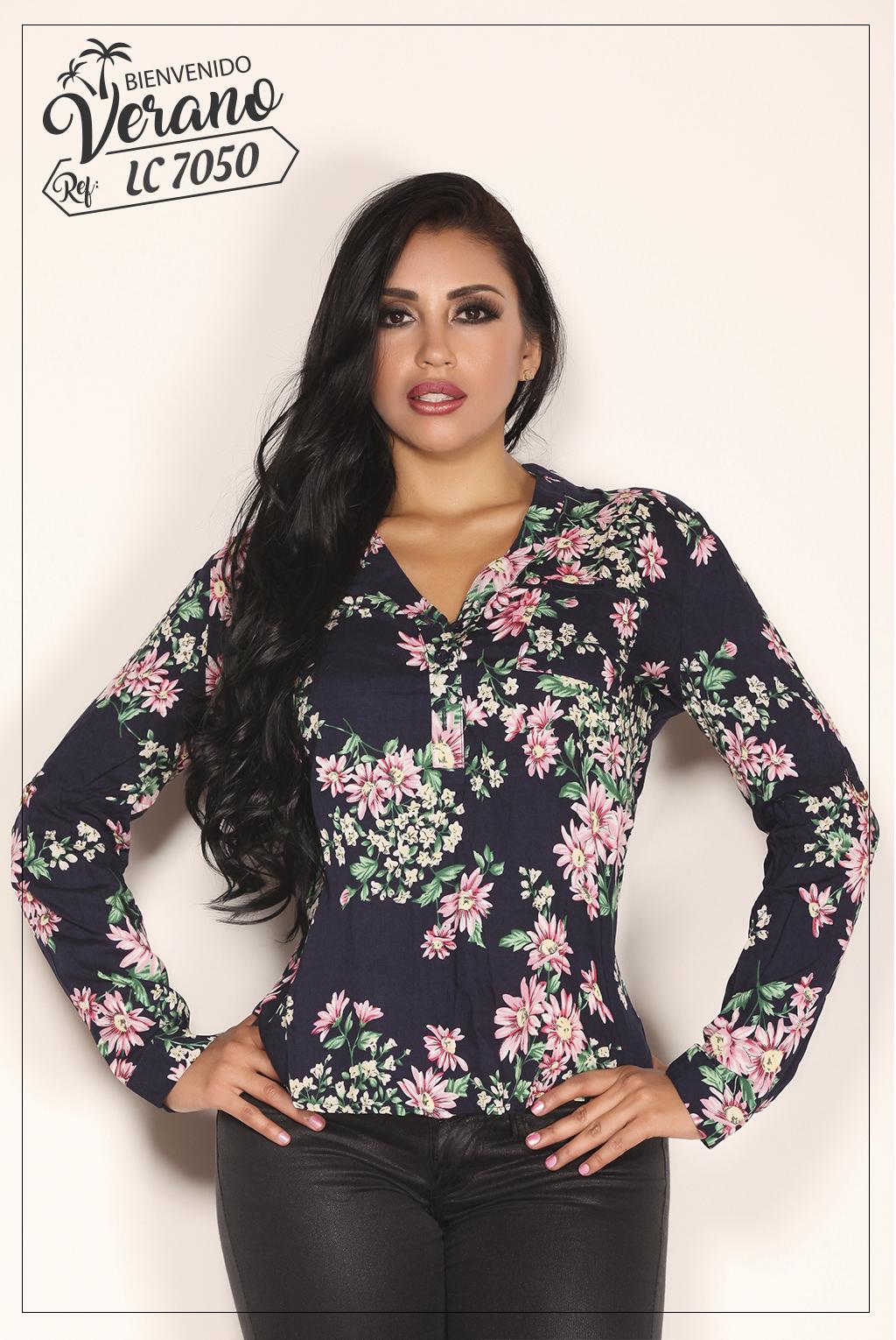 Ref. 003 -LC7050 BLUSA MANGA LARGA - Ropa Colombiana