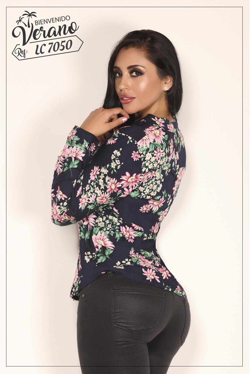 Ref. 003 -LC7050 BLUSA MANGA LARGA - Ropa Colombiana