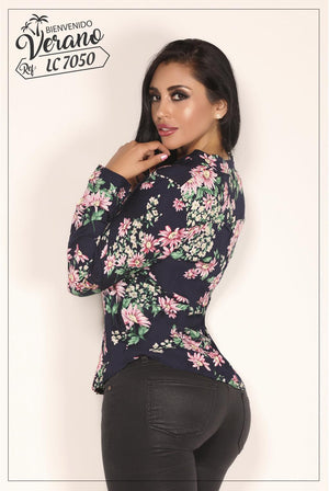 Ref. 003 -LC7050 BLUSA MANGA LARGA - Ropa Colombiana