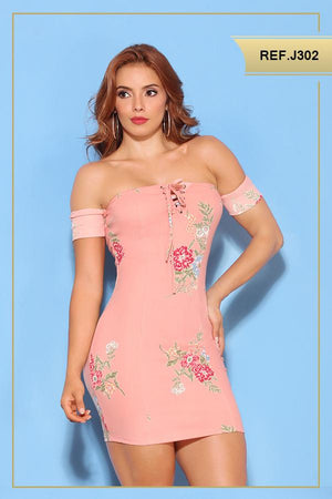 Ref. 003 -DJ302 Vestido Colombiano Casual - Ropa Colombiana