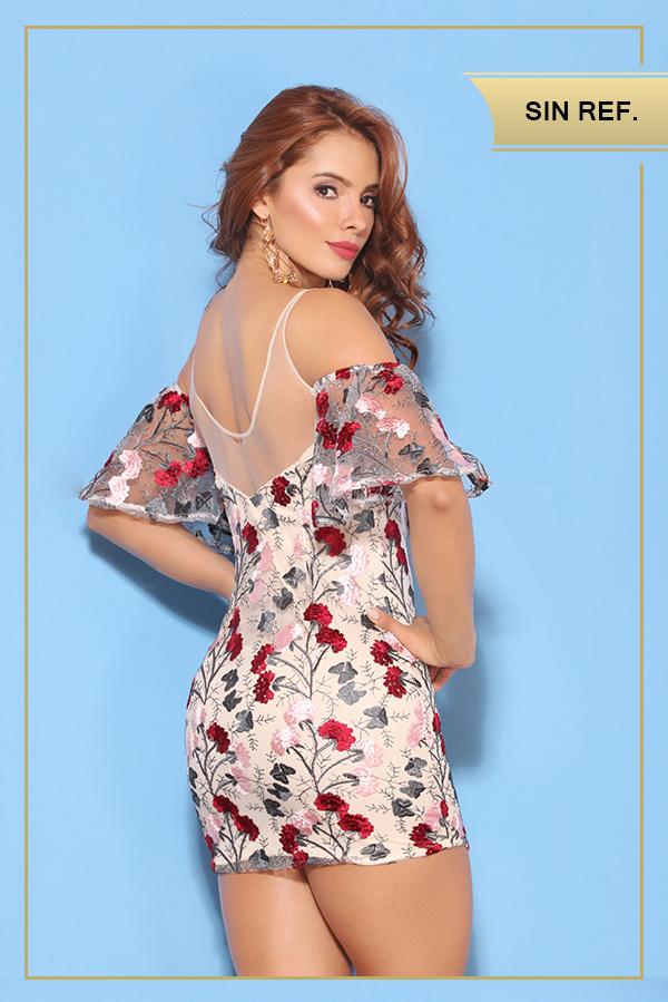Ref. 003 -D7380 Vestido Colombiano de moda - Ropa Colombiana