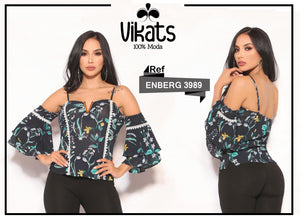 Ref. 044 -3989 Blusa de Moda Manga Larga Colombiana - Ropa Colombiana