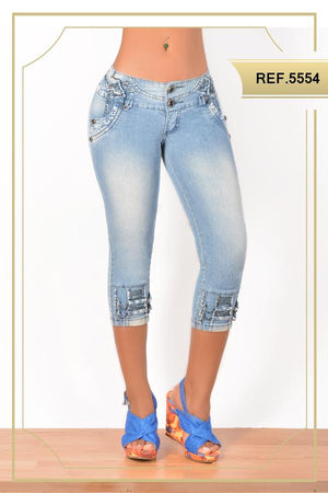 Ref. 001 -5554 Jean Capri Cheviotto - Ropa Colombiana