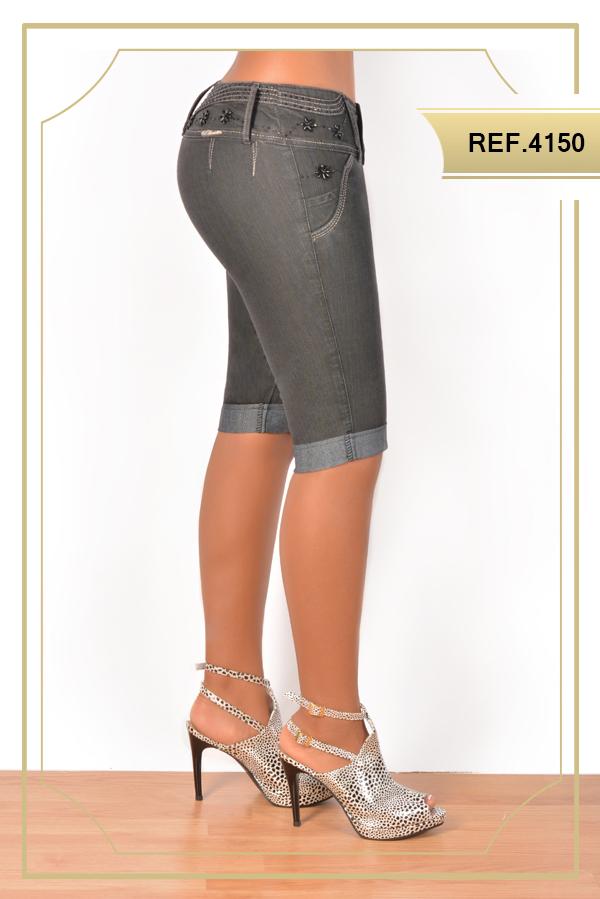 Ref. 001 -4150 Jean Capri Cheviotto Para Dama - Ropa Colombiana