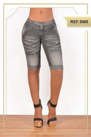 Ref. 001 -5065 Jean Capri Levanta cola Colombiano - Ropa Colombiana