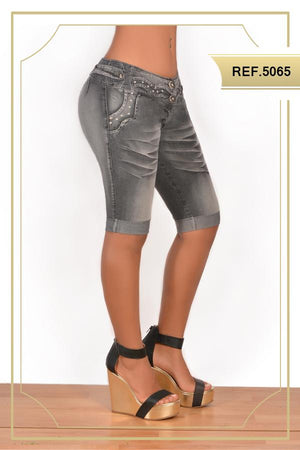 Ref. 001 -5065 Jean Capri Levanta cola Colombiano - Ropa Colombiana