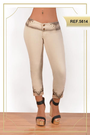 Ref. 001 -5614 Jean Capri Levanta cola Colombiana - Ropa Colombiana