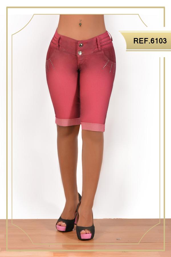 Ref. 001 -6103 Jean Capri Cheviotto Levantacola - Ropa Colombiana