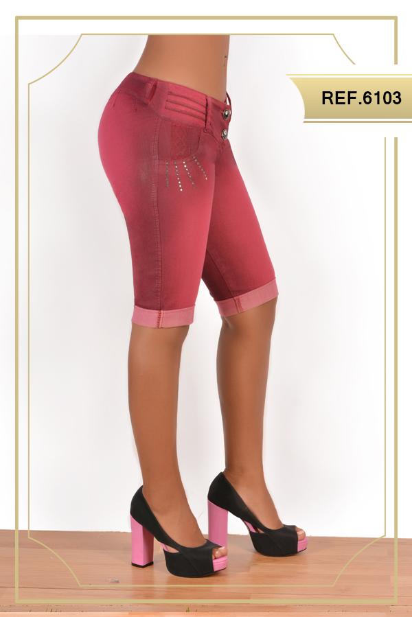 Ref. 001 -6103 Jean Capri Cheviotto Levantacola - Ropa Colombiana