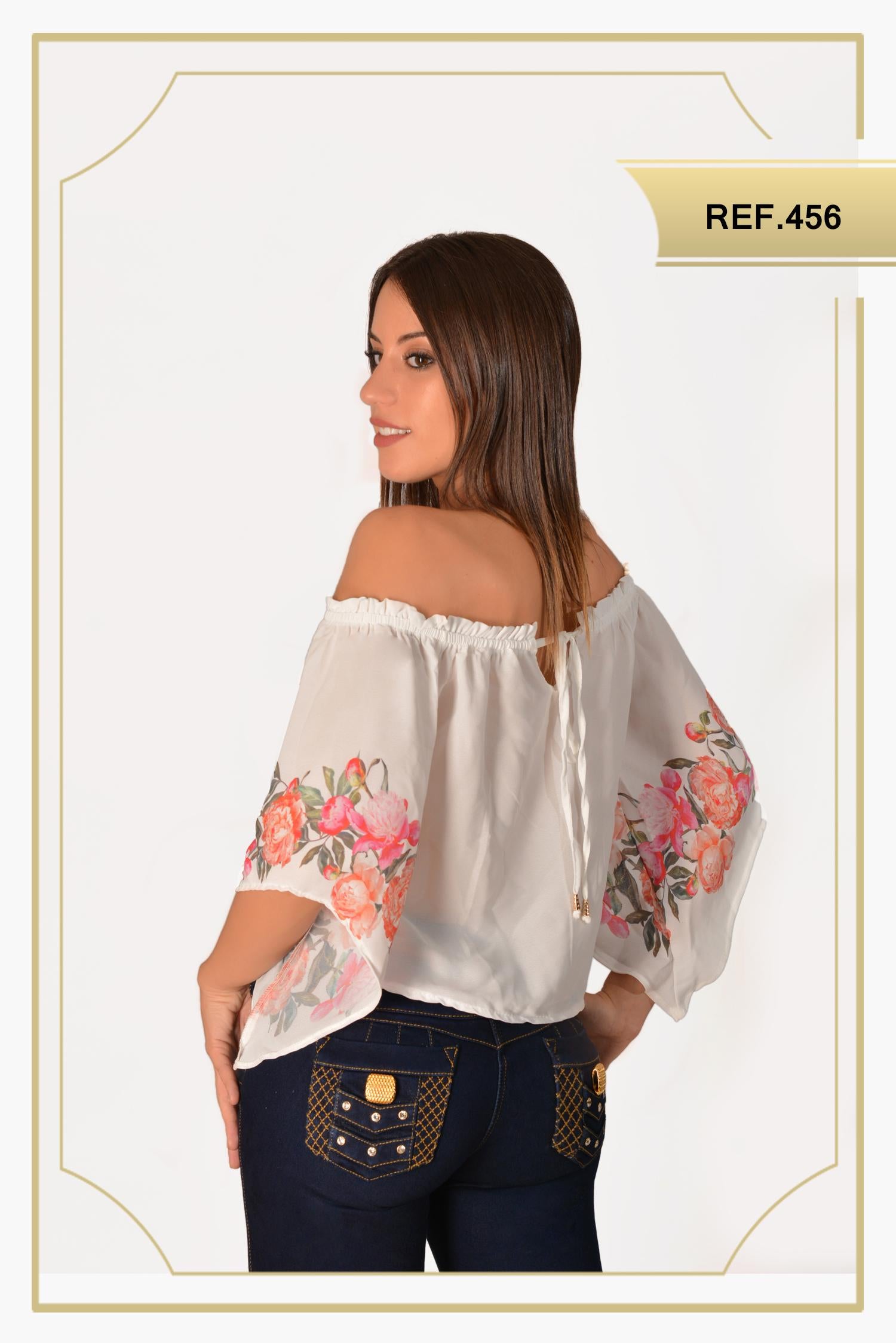 Ref. 015 -456 BLUSA CAMPESINA COLOMBIANA - Ropa Colombiana