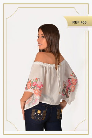 Ref. 015 -456 BLUSA CAMPESINA COLOMBIANA - Ropa Colombiana