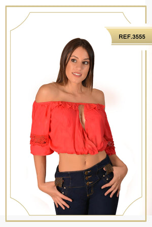 Ref. 015 -3555 BLUSA DAMA MANGA CORTA - Ropa Colombiana
