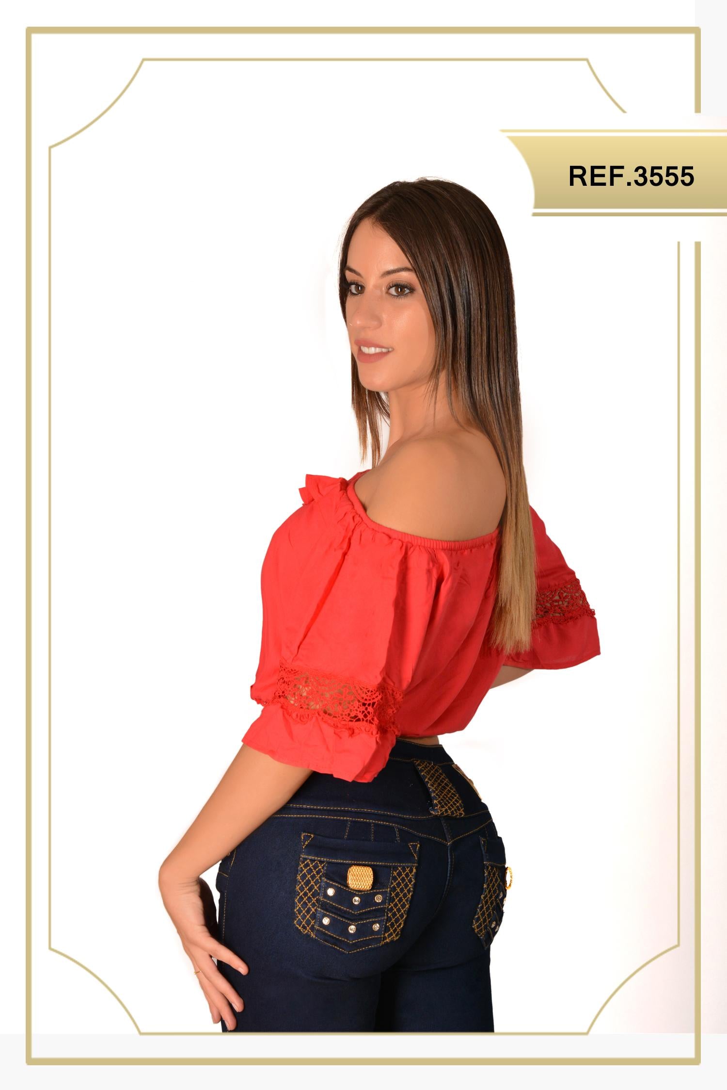 Ref. 015 -3555 BLUSA DAMA MANGA CORTA - Ropa Colombiana
