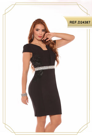 Ref. 003 -D24387 Vestido Corto Americano De Fiesta - Ropa Colombiana
