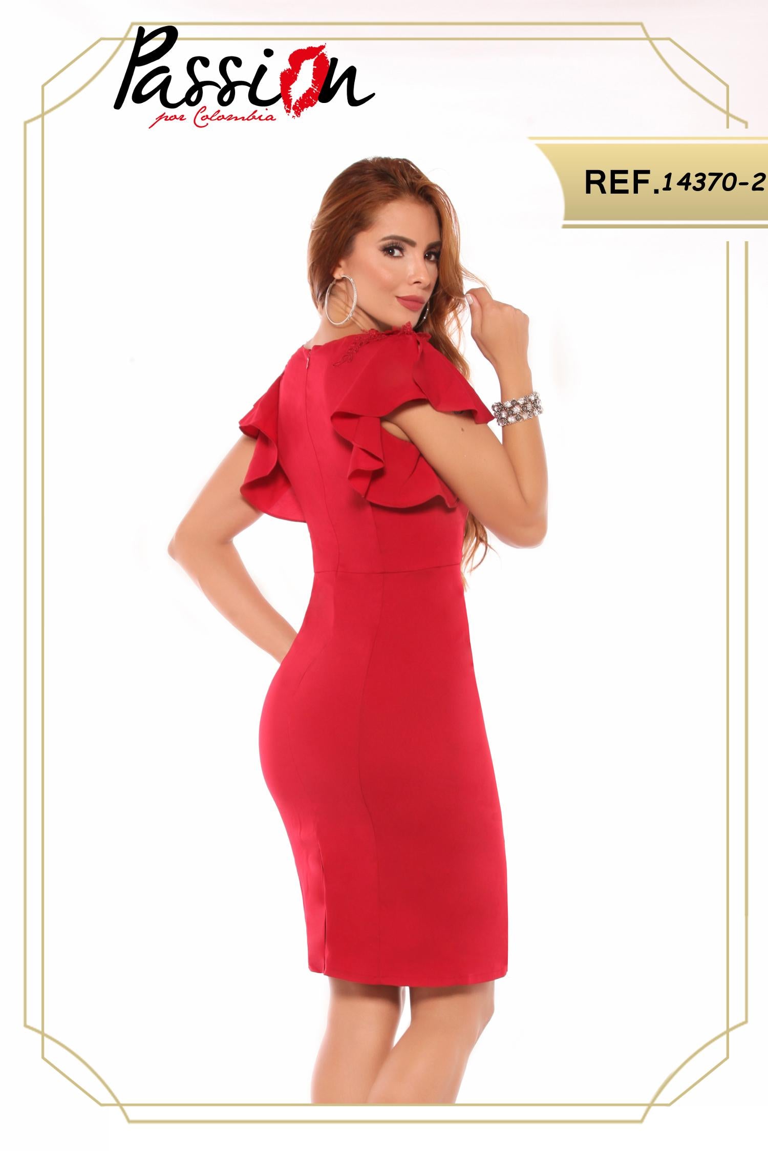 Ref. 003 -D14370 Vestido de Fiesta Media Pierna - Ropa Colombiana
