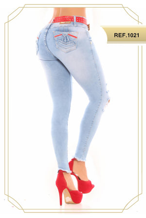 Ref. 051 -1021 Jean Con Bolsillo Colombiano Push Up - Ropa Colombiana