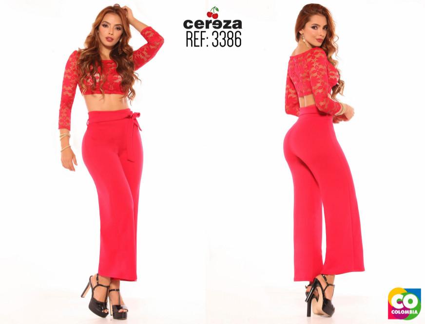 Ref. 004 -3386 Sensacional Conjunto Colombiano de Blusa y Pantalón - Ropa Colombiana
