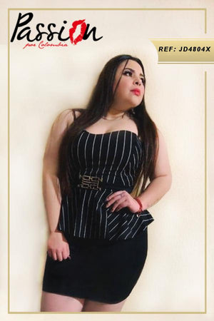 Ref. 003 -JD4804X Vestido Corto Americano tallas especiales plus - Ropa Colombiana