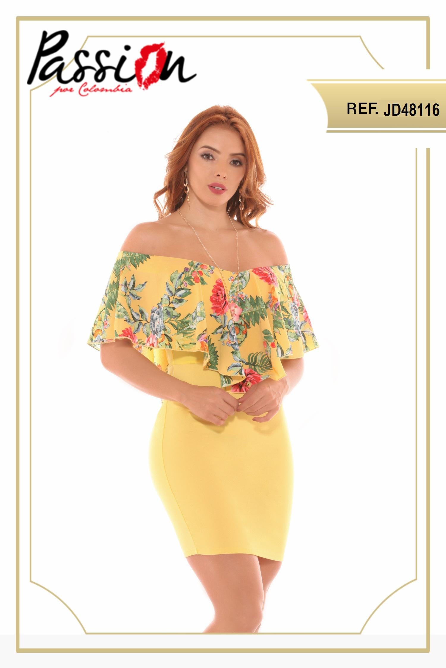 Ref. 003 -JD48116 Vestido  corto para dama - Ropa Colombiana