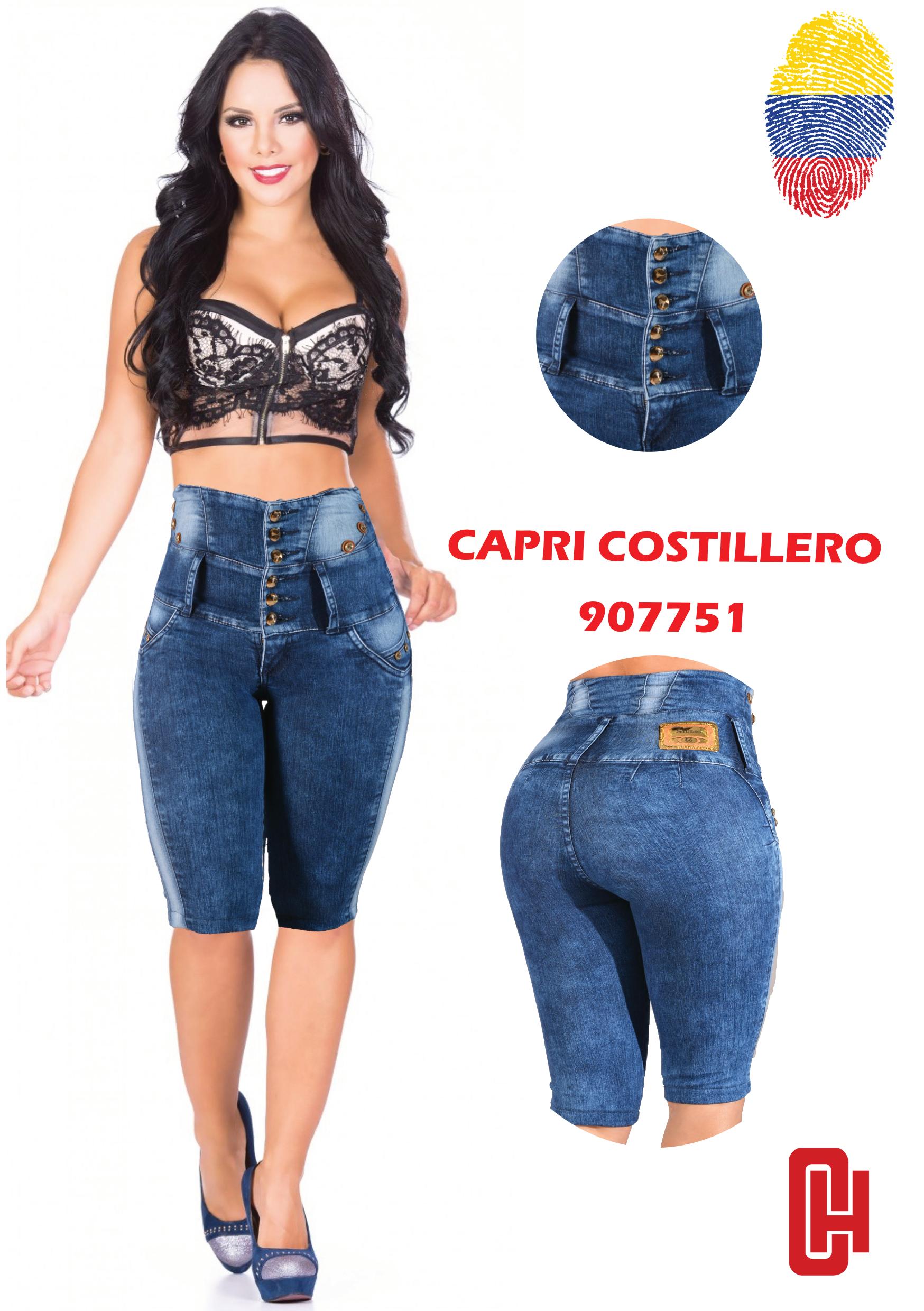 Ref. 006 - 907751 S66 JEAN COSTILLERO CAPRI COLOMBIANO - Ropa Colombiana