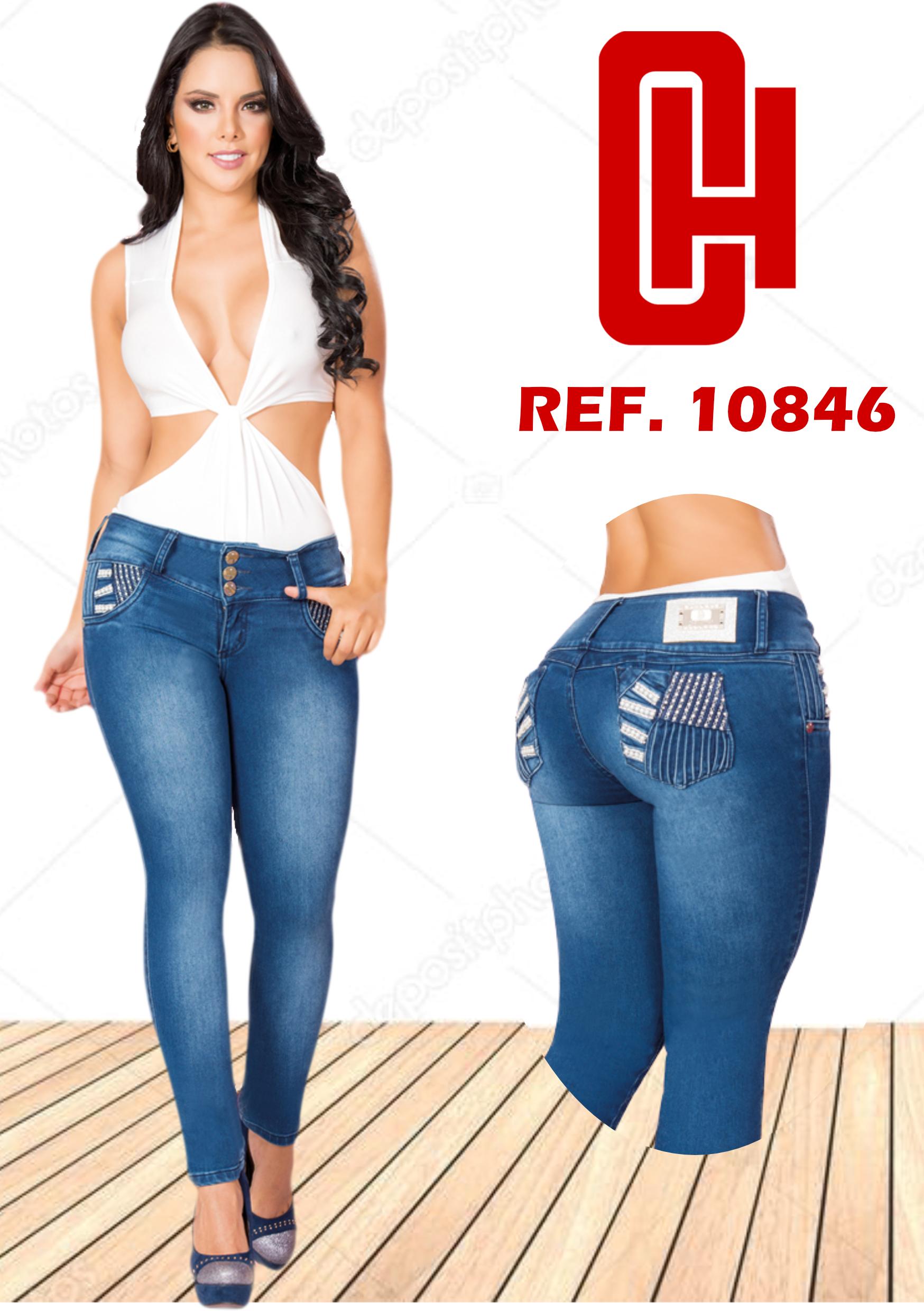 Ref. 001 -10846 JEAN LEVANTACOLA COLOMBIANO CON BOLSILLOS - Ropa Colombiana