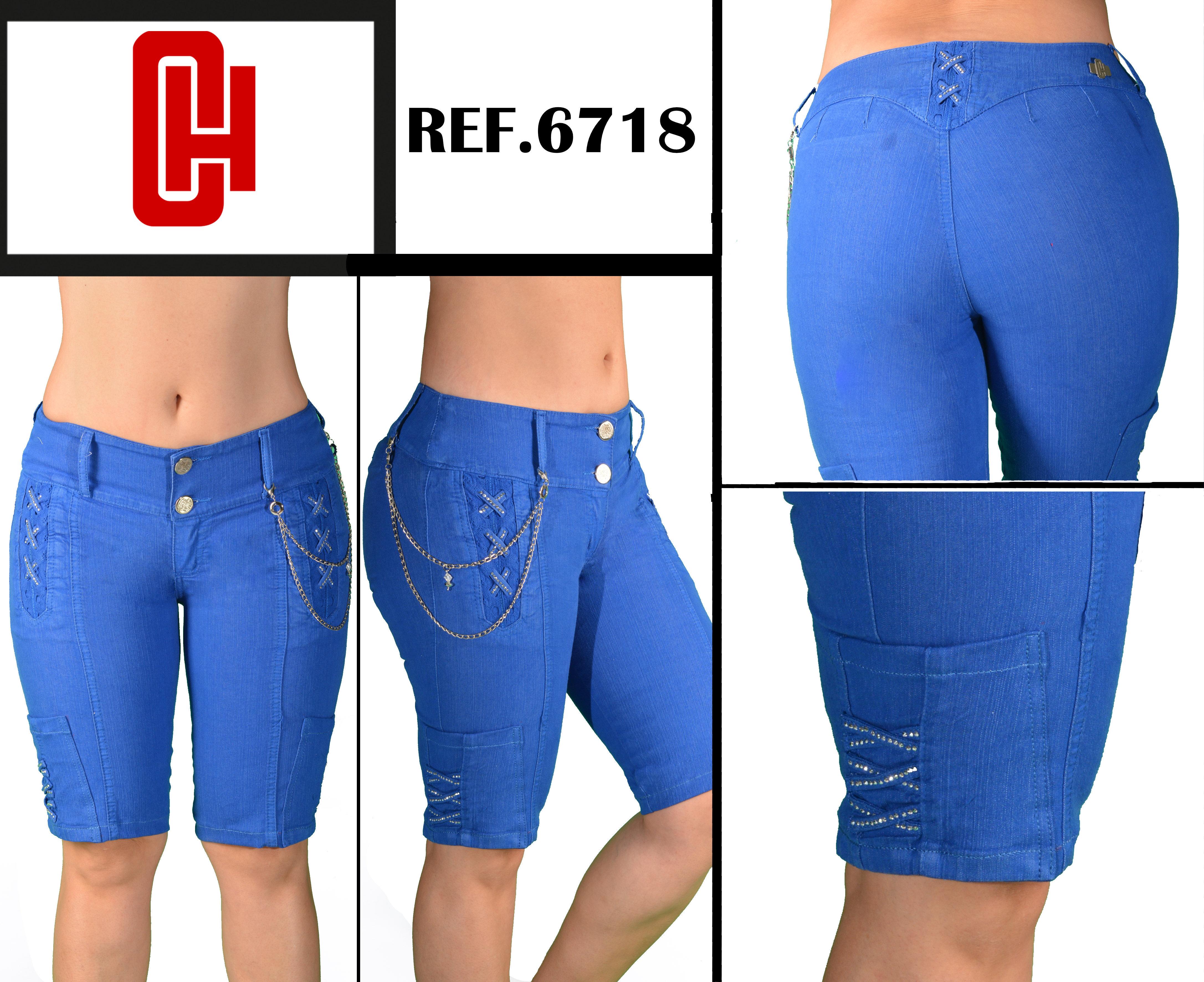 Ref. 001 - 906718 CH Jean Capri Levantacola Ajuste Perfecto - Ropa Colombiana