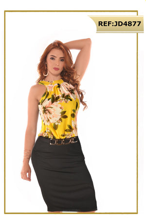 Ref. 003 -JD4877 Vestido De Estilo Americano Corto para la Temporada - Ropa Colombiana