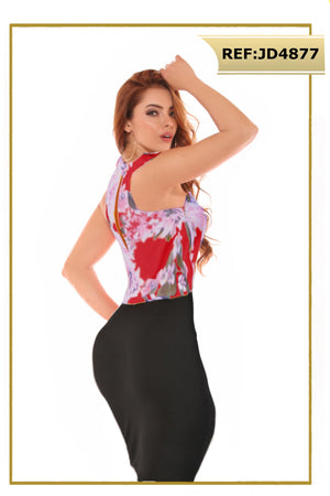 Ref. 003 -JD4877 Vestido De Estilo Americano Corto para la Temporada - Ropa Colombiana