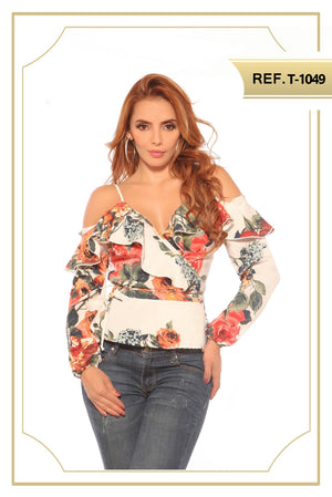 Ref. 003 -T-1049 Blusa Diseño Americano de Temporada - Ropa Colombiana